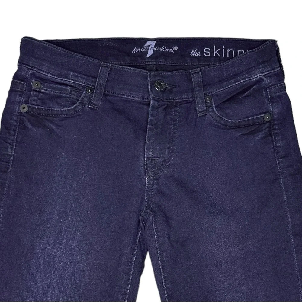 7 For All Mankind Women’s The Skinny Low-rise Jean Size 25 - Picture 3 of 11